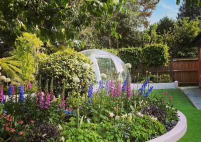 hard landscaping, artificial lawn, flowering, geodomeplants, ou